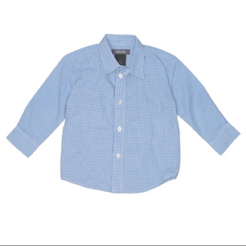 Kenneth Cole Reaction Long Sleeve gentleman Button Down shirt blue toddler 2T